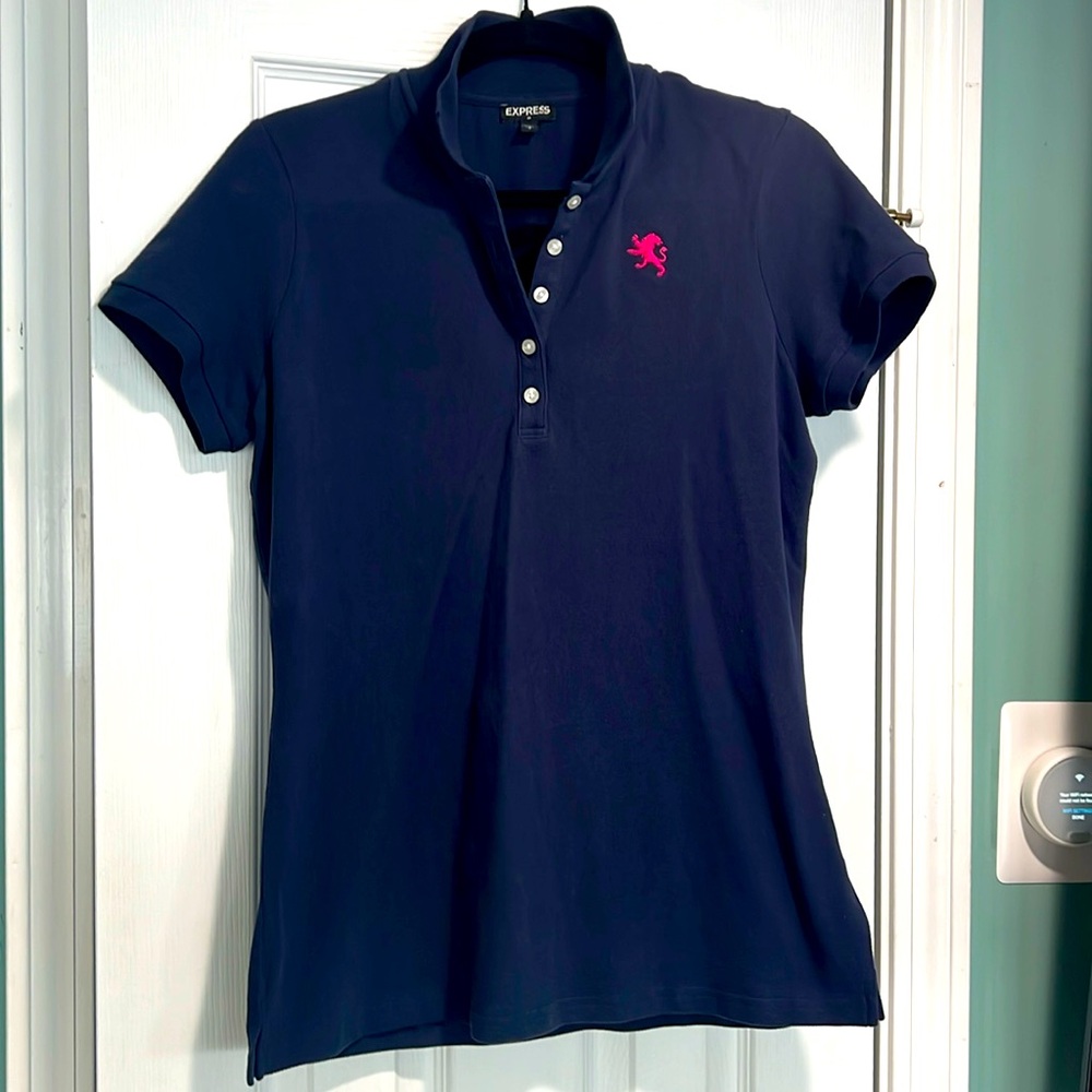 Like new! Express polo shirt size Large Navy Lion